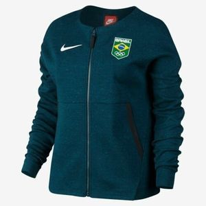 NEW Womens Small Nike Team Brazil Tech Fleece Sportswear Jacket 806997-346